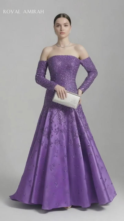 Royal Amirah Purple Evening Dress AT003-8