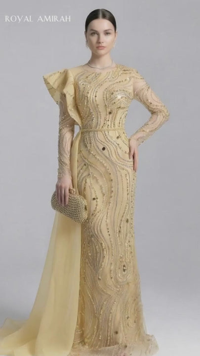 Royal Amirah Yellow Evening Dress H1868-8
