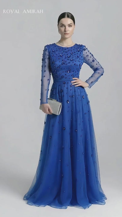 Royal Amirah Blue Evening Dress AT011-8