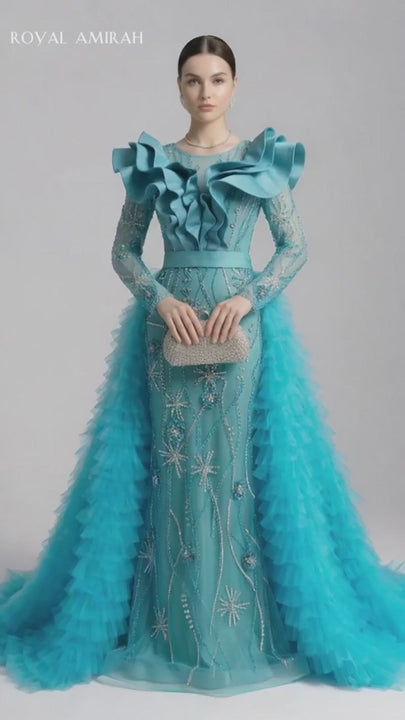 Royal Amirah Green Evening Dress H1984-8