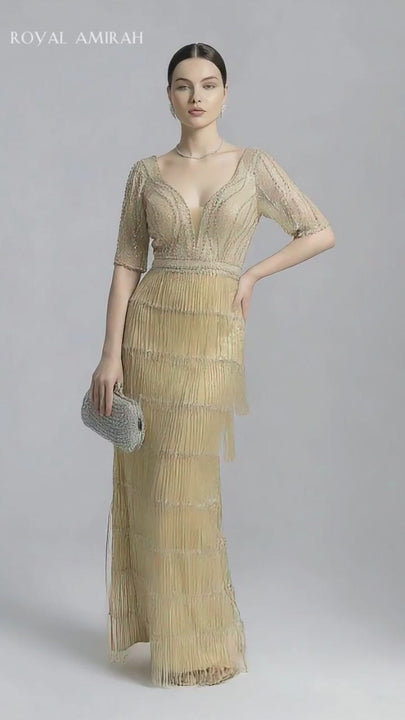Royal Amirah Silver Evening Dress H1915-8