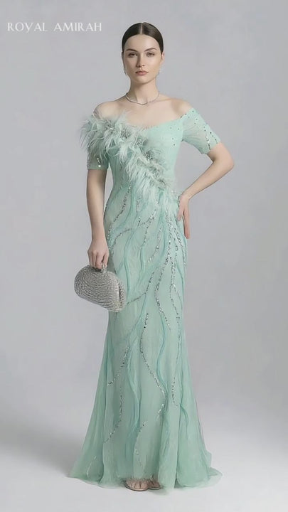 Royal Amirah Green Evening Dress H1880-8