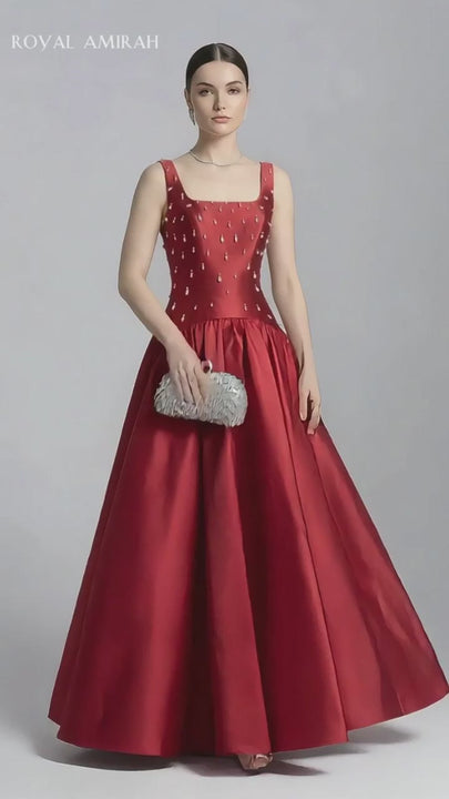Royal Amirah Red Evening Dress BS4-8