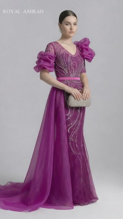 Royal Amirah Purple Evening Dress H1872-8