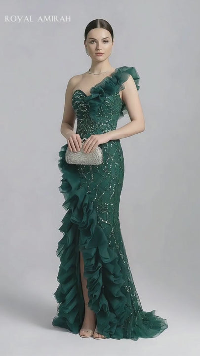 Royal Amirah Green Evening Dress H1849-8