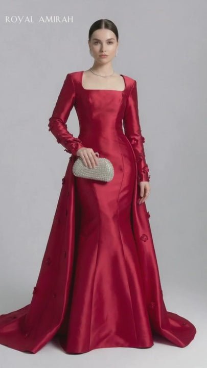 Royal Amirah Red Evening Dress BS3-8